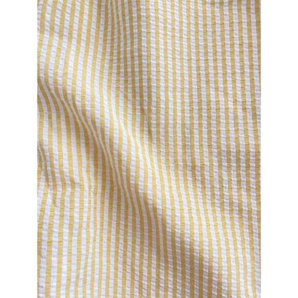 Yellow & White Striped Linen Vest & Shorts Set - Womens medium - Button Front - Picture 5 of 7